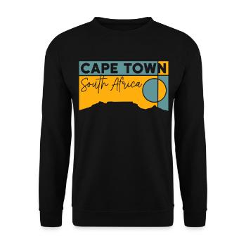 Randonnée sur la montagne de la Table Montagne de la Table Le Cap Souvenir - Sweat-shirt Unisexe - noir - Devant - Alina (178cm) & Michal (187cm)