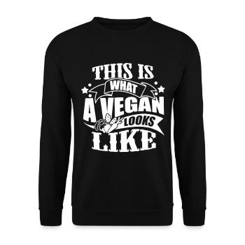This Is What A Vegan Looks Like - Unisex Sweatshirt - black - Front - Alina (178cm) & Michal (187cm)