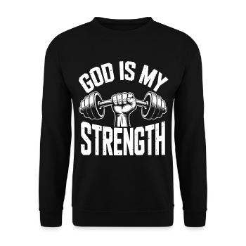 Dieu est ma force ! Croire en Jésus chrétien - Sweat-shirt Unisexe - noir - Devant - Alina (178cm) & Michal (187cm)
