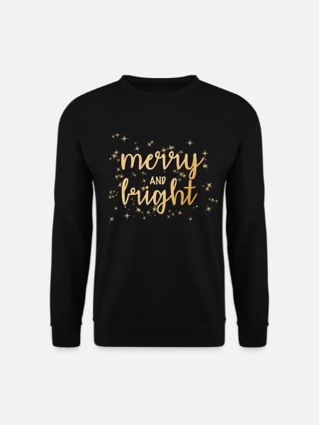 weihnachtlich weihnachtsstern merry and bright - Unisex Pullover - Schwarz