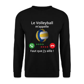 le volleyball m'appelle - Sweat-shirt Unisexe - noir - Devant - Alina (178cm) & Michal (187cm)