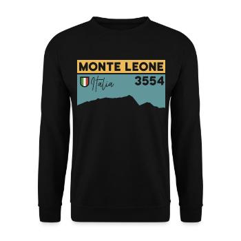 Monte Leone Höhe Hochtour Besteigung Dolomiten - Unisex Pullover - Schwarz - Vorne - Alina (178cm) & Michal (187cm)