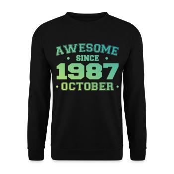 October 1987 - October 1987 Birthday Gift - Unisex Sweatshirt - black - Front - Alina (178cm) & Michal (187cm)
