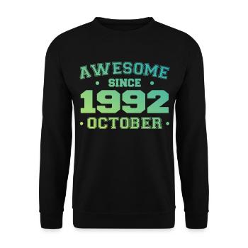 October 1992 - October 1992 Birthday Gift - Unisex Sweatshirt - black - Front - Alina (178cm) & Michal (187cm)