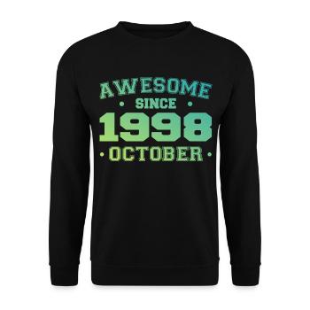 Octobre 1998 - Cadeau Anniversaire Octobre 1998 - Sweat-shirt Unisexe - noir - Devant - Alina (178cm) & Michal (187cm)