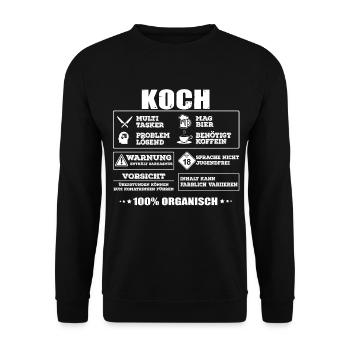 Koch Beruf - cooles Kochshirt für Köche - Unisex Pullover - Schwarz - Vorne - Alina (178cm) & Michal (187cm)