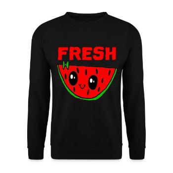 Pastèque MELONE Love - Sweat-shirt Unisexe - noir - Devant - Alina (178cm) & Michal (187cm)
