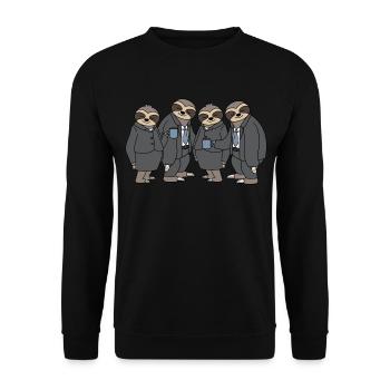 Funny Sloths Group Office Team Coffee Colleagues - Unisex Sweatshirt - black - Front - Alina (178cm) & Michal (187cm)
