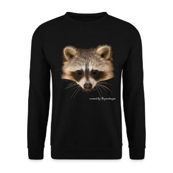 Waschbär - Unisex Pullover - Schwarz - Vorne - Alina (178cm) & Michal (187cm)