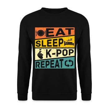 Manger Dormir K Pop Répéter Rétro K Pop - Sweat-shirt Unisexe - noir - Devant - Alina (178cm) & Michal (187cm)