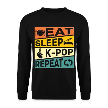Koreanische Pop Musik Geschenk Lustiges K Pop - Unisex Pullover - Schwarz - Vorne - Alina (178cm) & Michal (187cm)