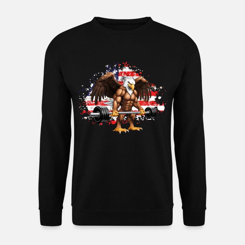 GYM EAGLE USA - Unisex Pullover - Schwarz