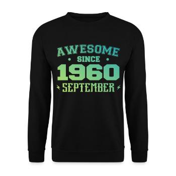 September 1960 Geburtstagsgeschenk September 1960 - Unisex Pullover - Schwarz - Vorne - Alina (178cm) & Michal (187cm)