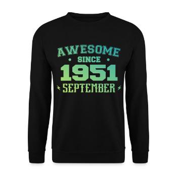 Septembre 1951 Cadeau Anniversaire Septembre 1951 - Sweat-shirt Unisexe - noir - Devant - Alina (178cm) & Michal (187cm)
