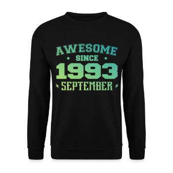 September 1993 Birthday Gift September 1993 - Unisex Sweatshirt - black - Front - Alina (178cm) & Michal (187cm)