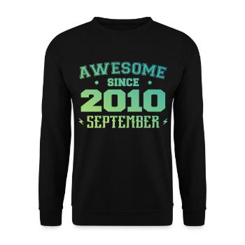 September 2010 Geburtstagsgeschenk September 2010 - Unisex Pullover - Schwarz - Vorne - Alina (178cm) & Michal (187cm)