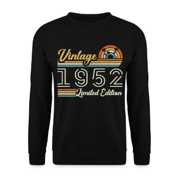 Anniversaire 73 Ans | Millésime 1952 Cadeau 1952 - Sweat-shirt Unisexe - noir - Devant - Alina (178cm) & Michal (187cm)