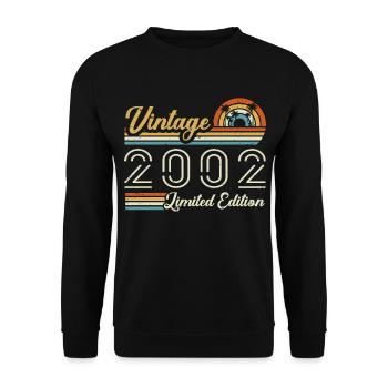 23 Year Anniversary | Vintage 2002 Gift 2002 - Unisex Sweatshirt - black - Front - Alina (178cm) & Michal (187cm)