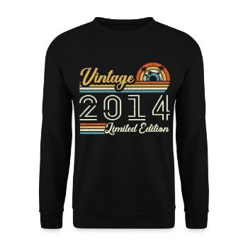 11 Year Anniversary | Vintage 2014 Gift 2014 - Unisex Sweatshirt - black - Front - Alina (178cm) & Michal (187cm)