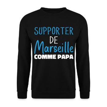 Child Humor Marseille Supporter of Marseille - Unisex Sweatshirt - black - Front - Alina (178cm) & Michal (187cm)