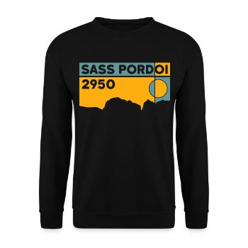 Sass Pordoi Randonnée Sella Pordoi Peak Dolomites - Sweat-shirt Unisexe - noir - Devant - Alina (178cm) & Michal (187cm)
