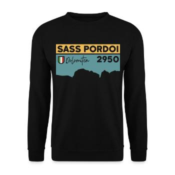 Sass Pordoi Randonnée Pordoi Pic Sella Dolomites - Sweat-shirt Unisexe - noir - Devant - Alina (178cm) & Michal (187cm)