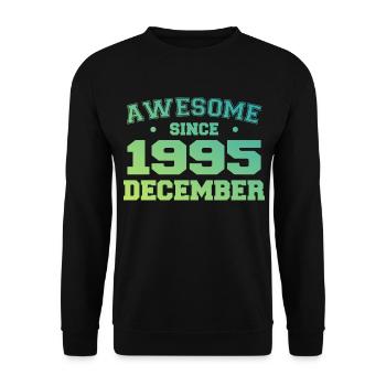 Anniversaire Décembre 1995 - Cadeau Decembre 1995 - Sweat-shirt Unisexe - noir - Devant - Alina (178cm) & Michal (187cm)