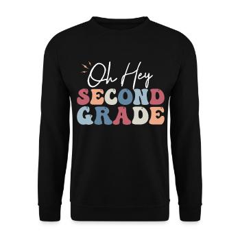 Oh hey, Lehrer, Schüler der zweiten Klasse, 2. Klasse - Unisex Pullover - Schwarz - Vorne - Alina (178cm) & Michal (187cm)