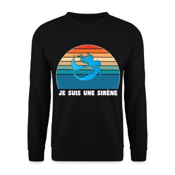Kleine Meerjungfrau Humor - Unisex Pullover - Schwarz - Vorne - Alina (178cm) & Michal (187cm)