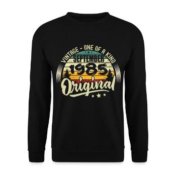 September 1985 Anniversary 1985 September 1985 - Unisex Sweatshirt - black - Front - Alina (178cm) & Michal (187cm)