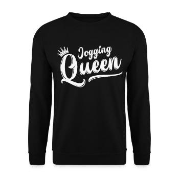 Jogging Queen Queen Jogging Running Sports Gift - Unisex Sweatshirt - black - Front - Alina (178cm) & Michal (187cm)