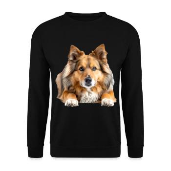 Icelandic Sheepdog - Unisex Sweatshirt - black - Front - Alina (178cm) & Michal (187cm)