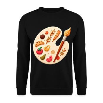 Palette culinaire Art culinaire sur toile - Sweat-shirt Unisexe - noir - Devant - Alina (178cm) & Michal (187cm)
