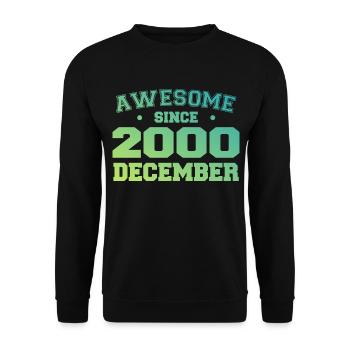 Birthday December 2000 - Gift December 2000 - Unisex Sweatshirt - black - Front - Alina (178cm) & Michal (187cm)