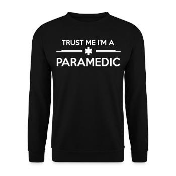 Trust me I'm a paramedic - Unisex Pullover - Schwarz - Vorne - Alina (178cm) & Michal (187cm)