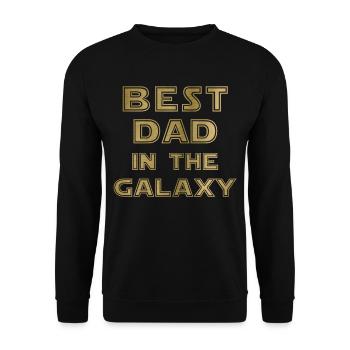 Best Dad in the Galaxy - Unisex Pullover - Schwarz - Vorne - Alina (178cm) & Michal (187cm)
