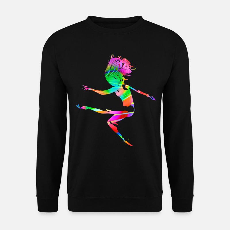 Fraktal & Regenbogen, Nerd Geschenk, Tänzer & bunt - Unisex Pullover - Schwarz