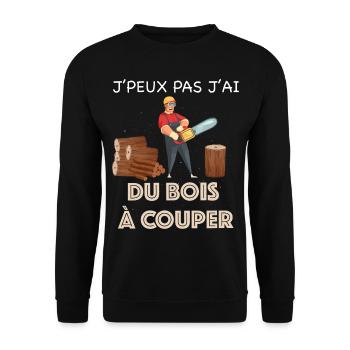 Je peux pas j'ai du bois à couper - Sweat-shirt Unisexe - noir - Devant - Alina (178cm) & Michal (187cm)