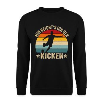 Mir reicht's ich geh kicken fußball fußballer - Unisex Pullover - Schwarz - Vorne - Alina (178cm) & Michal (187cm)