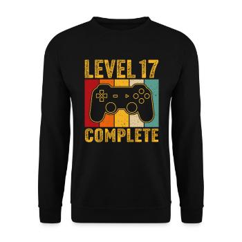 17ème anniversaire - 17 ans Joueur Niveau 17 complet - Sweat-shirt Unisexe - noir - Devant - Alina (178cm) & Michal (187cm)