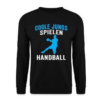 Coole jungs spielen handball handballer - Unisex Pullover - Schwarz - Vorne - Alina (178cm) & Michal (187cm)