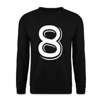 8 ans numéro maillot 8 T-shirt 8 - Sweat-shirt Unisexe - noir - Devant - Alina (178cm) & Michal (187cm)
