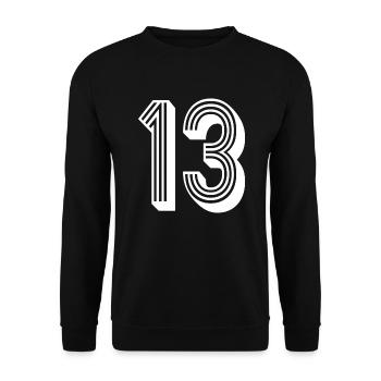 13 Jahre Nummer Trikot 13 T-shirt 13 - Unisex Pullover - Schwarz - Vorne - Alina (178cm) & Michal (187cm)