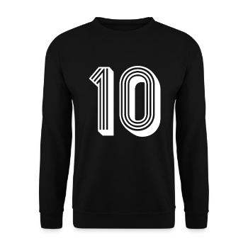10 Years Number Jersey 10 T-shirt 10 - Unisex Sweatshirt - black - Front - Alina (178cm) & Michal (187cm)