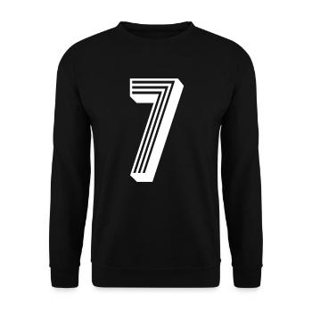7 Jahre Nummer Trikot 7 t-shirt 7 - Unisex Pullover - Schwarz - Vorne - Alina (178cm) & Michal (187cm)