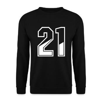 21 ans maillot numéro 21 T-shirt numéro 21 - Sweat-shirt Unisexe - noir - Devant - Alina (178cm) & Michal (187cm)