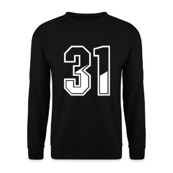 31 years jersey number 31 T-shirt number 31 - Unisex Sweatshirt - black - Front - Alina (178cm) & Michal (187cm)