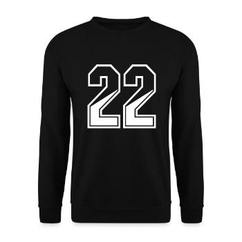 22 years jersey number 22 T-shirt number 22 - Unisex Sweatshirt - black - Front - Alina (178cm) & Michal (187cm)