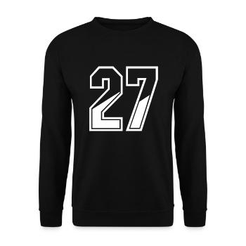 27 Jahre Trikot Nummer 27 T-shirt Nummer 27 - Unisex Pullover - Schwarz - Vorne - Alina (178cm) & Michal (187cm)