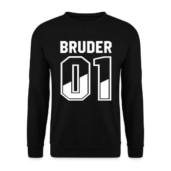 Bruder 01 bester grosser bruder nummer 1 - Unisex Pullover - Schwarz - Vorne - Alina (178cm) & Michal (187cm)
